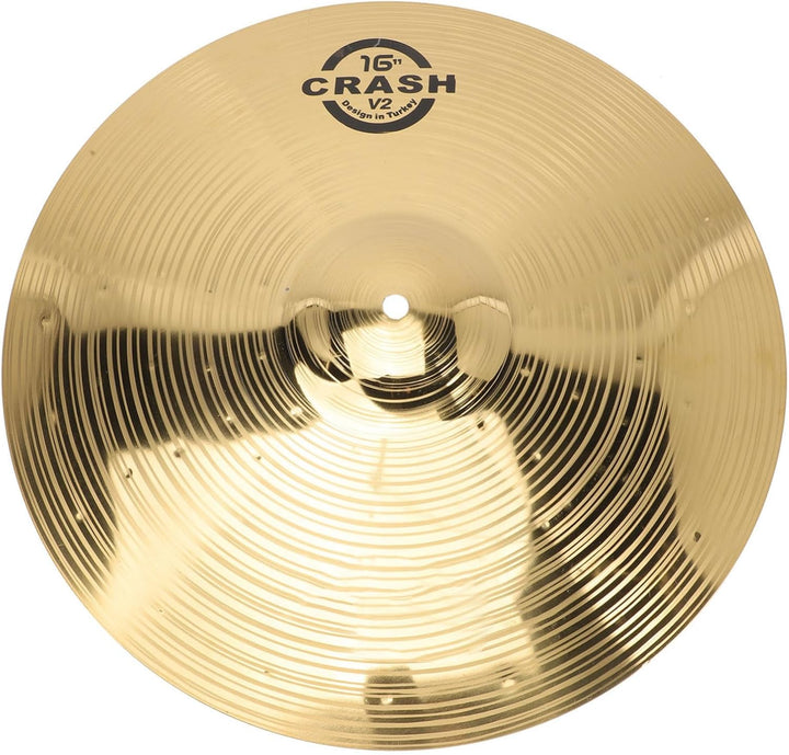 Vaguelly 16 Zoll Crash Cymbals, Messing Schlagzeug Becken für Anfänger Schüler, 40 cm 40cm, 40cm