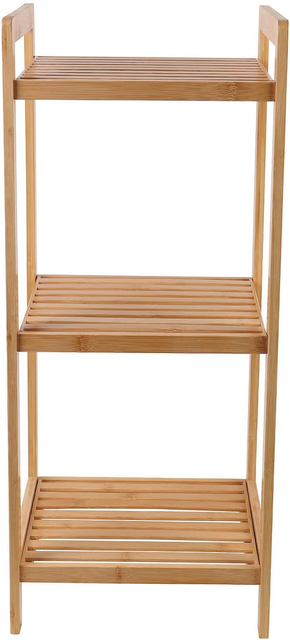 Rosenstein & Söhne Regale: 2er-Set Bambus-Standregal mit 3 Ablagen, 30 x 30 x 70 cm, Bambus (Bad Reg