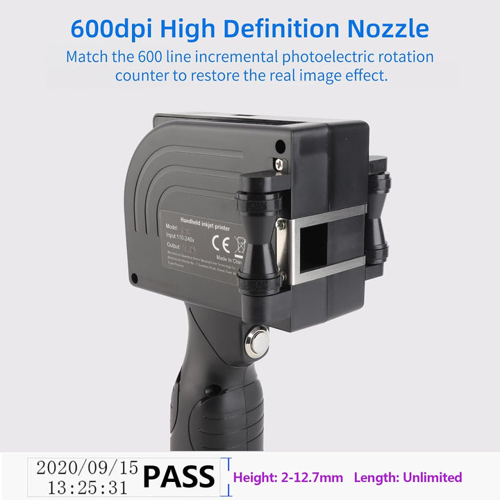 Handheld Inkjet Drucker,Handdrucker Tragbarer Tintenstrahldrucker 4,3 Zoll LED Touch Screen High Def