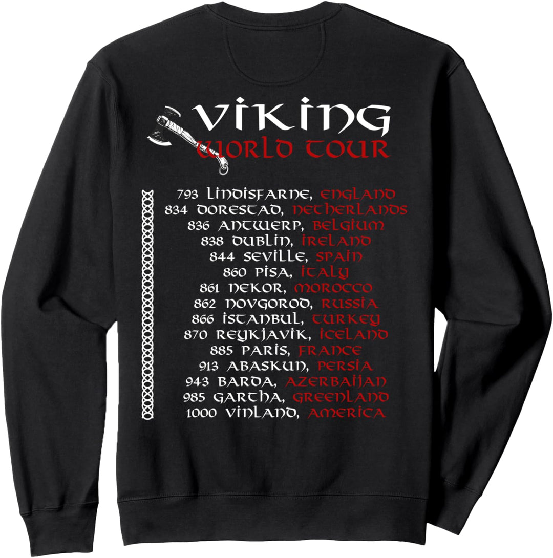 Wikinger Tour Viking World Tour beidseitig bedruckt Geschenk Sweatshirt