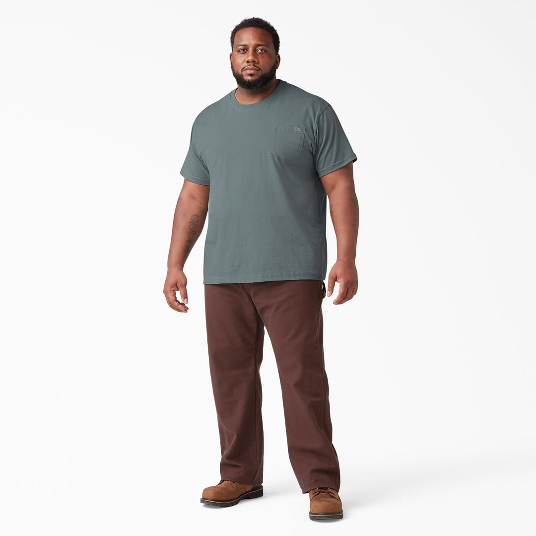 Dickies Herren Short Sleeve Heavyweight Heathered Crew Neck Tee T-Shirt S Blau - Smoke Blue, S Blau