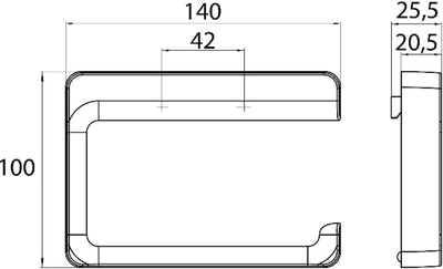 emco TREND Papierhalter ohne Deckel, eleganter Toilettenpapierhalter zum Schrauben aus Metall, hochw