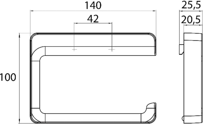 emco TREND Papierhalter ohne Deckel, eleganter Toilettenpapierhalter zum Schrauben aus Metall, hochw