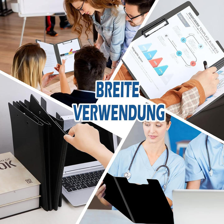 3 Stück Klemmbrett A4 Mit Deckel, A4 Klemmbrett Ordner für Memo-Formulare, Dokumente und Schule, Bür