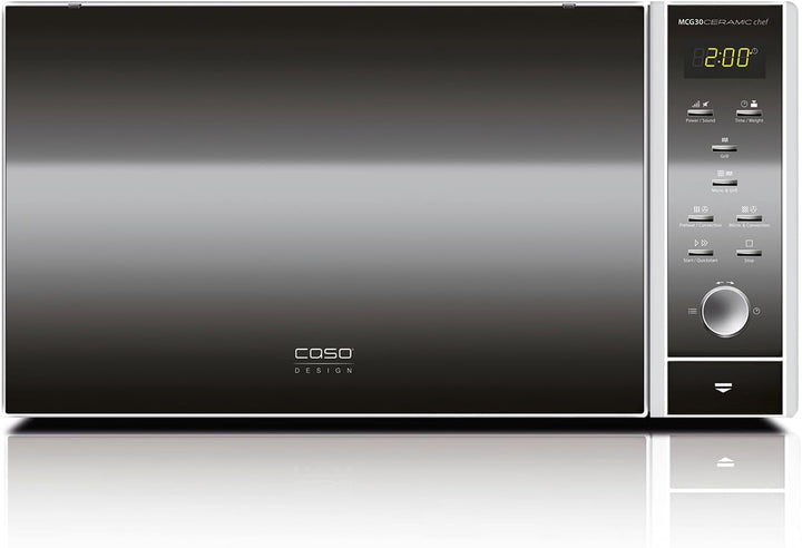 CASO | MCG30 Ceramic chef 3in1 Mikrowelle mit Grill + Heissluft 2100W |30L, Keramikboden, Grill-Rost