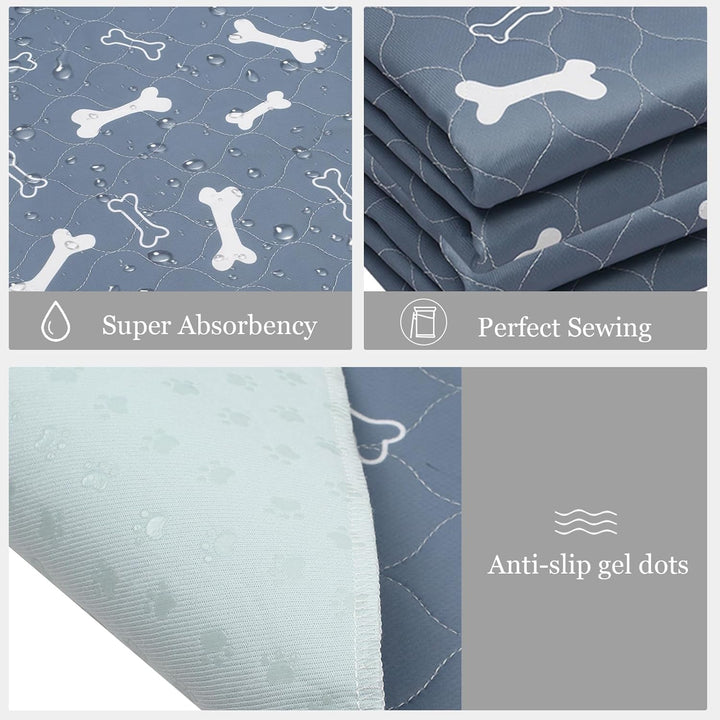 Geyecete Waschbare Welpen Unterlagen,2 Stück 60 * 90cm Haustier-Urinunterlage Wiederverwendbare,PIPI