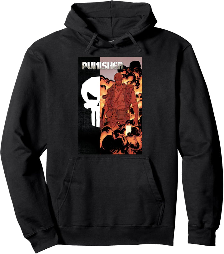 Marvel The Punisher Combat Split Comic Cover Pullover Hoodie