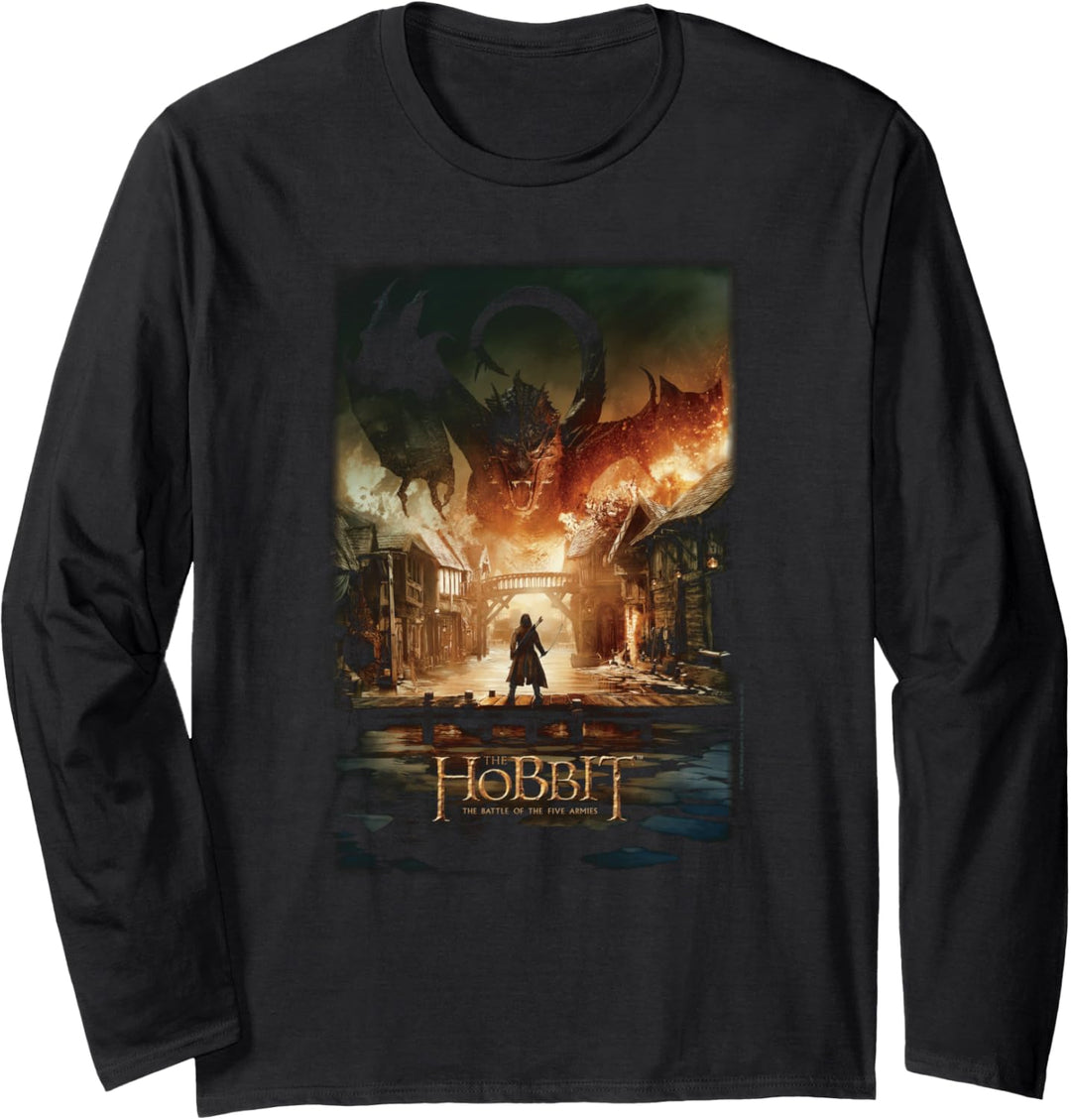 Hobbit Smaug Poster Black Langarmshirt