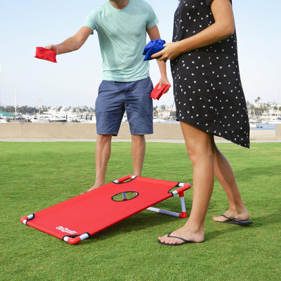 GoSports Tragbares Cornhole Toss Spiel-Set mit PVC-Rahmen, mit 8 Sitzsäcken und Tragetasche, wählen