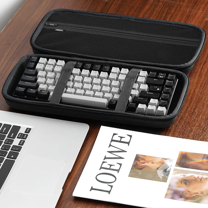 Hard 75% Keyboard Case, Hard Travel Storage Case for 84 Key Portable Keyboard, Compatible with Keych