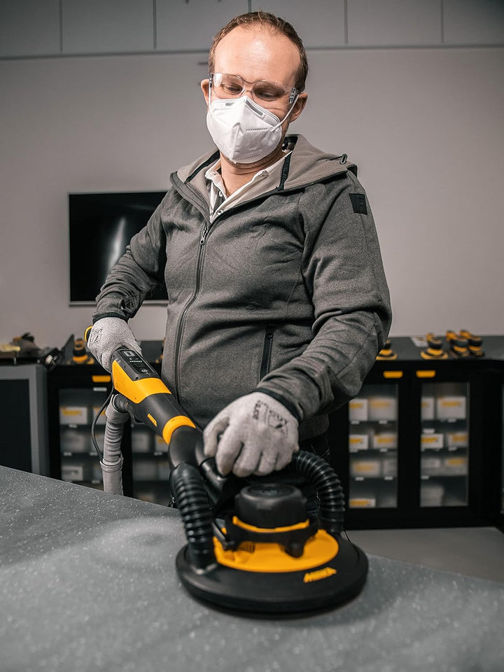 Mirka LEROS-S Exzenterschleifer, Wand- und Deckenschleifer mit 140° Schleifkopf-Flexibilität (Ø 225