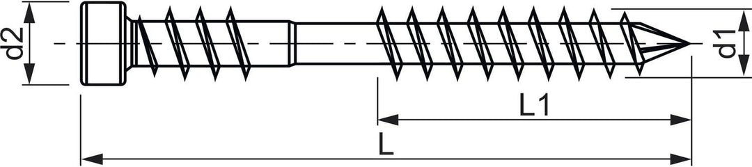 SPAX Terrassenschraube aus Edelstahl rostfrei A2, 5,0 x 70 mm, 100 Stück, T-STAR plus, Zylinderkopf,