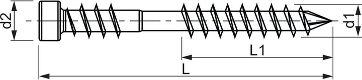 SPAX Terrassenschraube aus Edelstahl rostfrei A2, 5,0 x 70 mm, 100 Stück, T-STAR plus, Zylinderkopf,