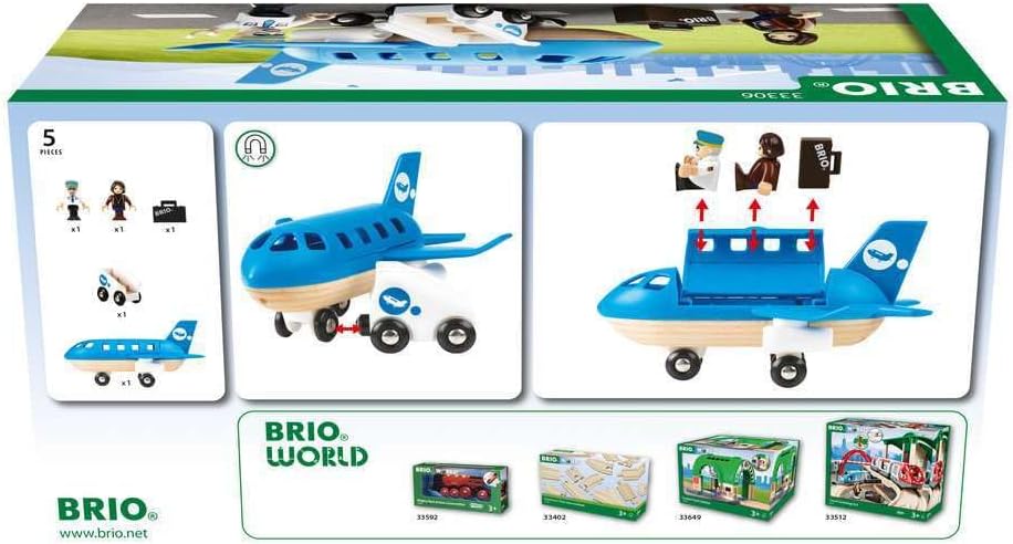Ravensburger BRIO Bahn 33306 - Blaues Flugzeug - Kleinkindspielzeug für Kinder ab 3 Jahren Einheitsg