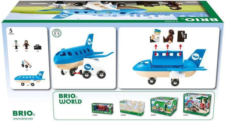 Ravensburger BRIO Bahn 33306 - Blaues Flugzeug - Kleinkindspielzeug für Kinder ab 3 Jahren Einheitsg