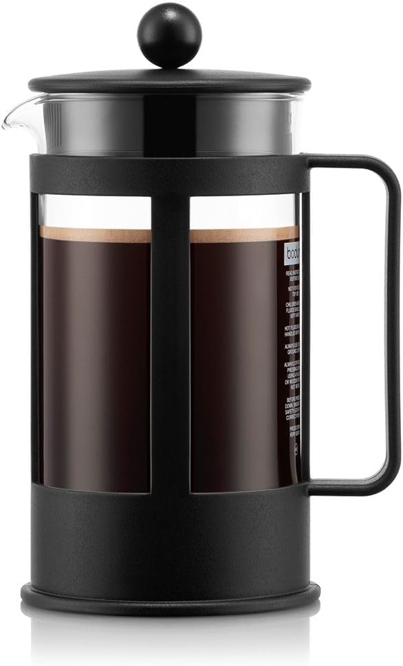 Bodum KENYA Kaffeebereiter (French Press System, Spülmaschinengeeignet, 1,0 liters) schwarz Schwarz