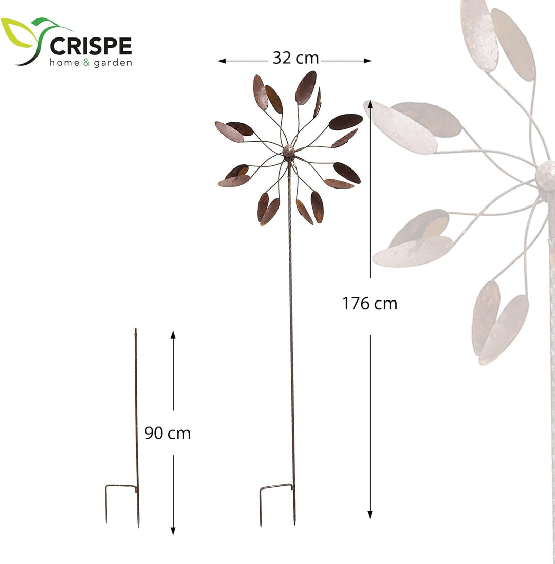 Metall Windrad 'Löffel' - massives Windspiel Windmühle für den Garten - wetterfest und standfest - m