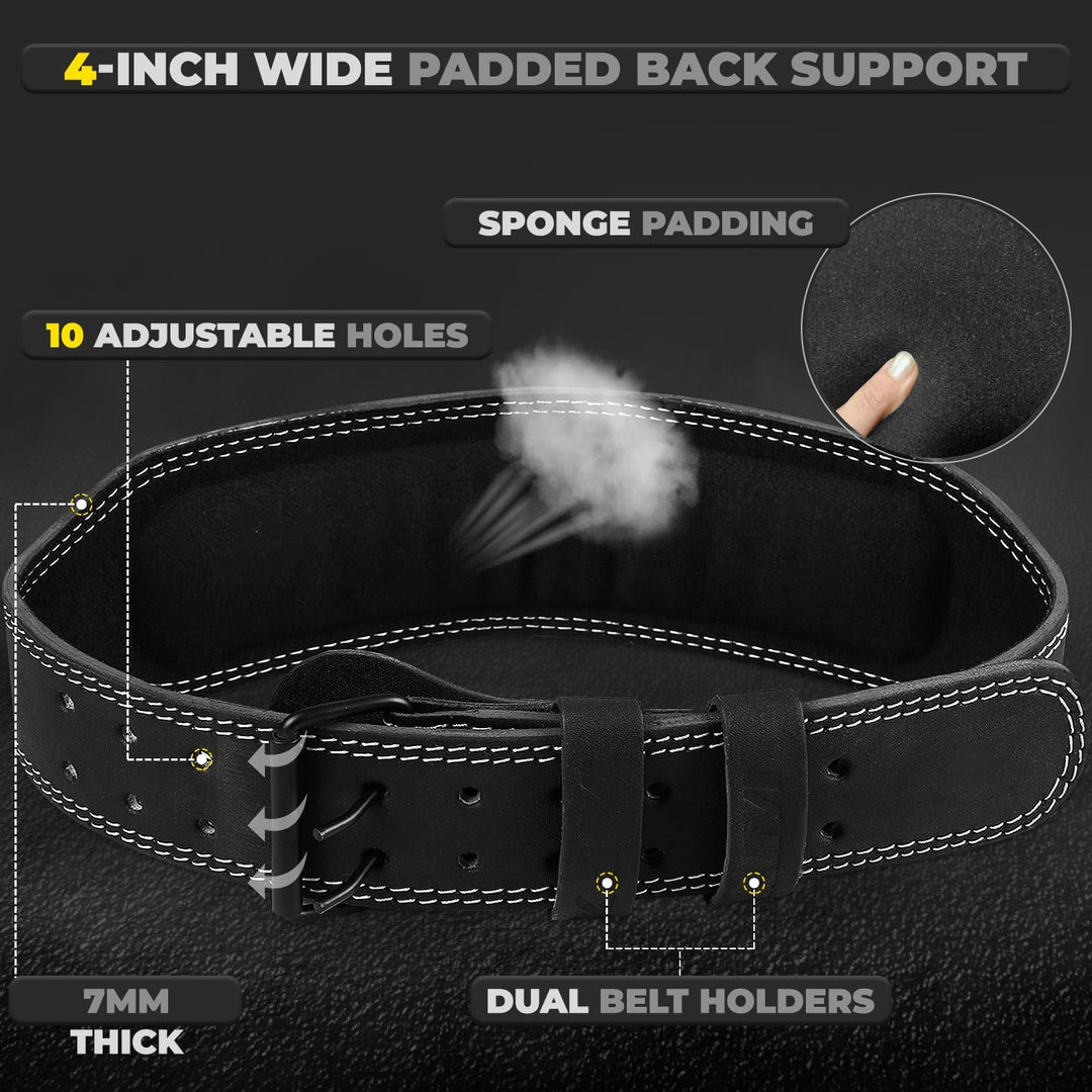 WFX Gewichthebergürtel, Fitnessstudio, Fitness, gepolsterte Lendenwirbelstütze, verstellbare Löcher,