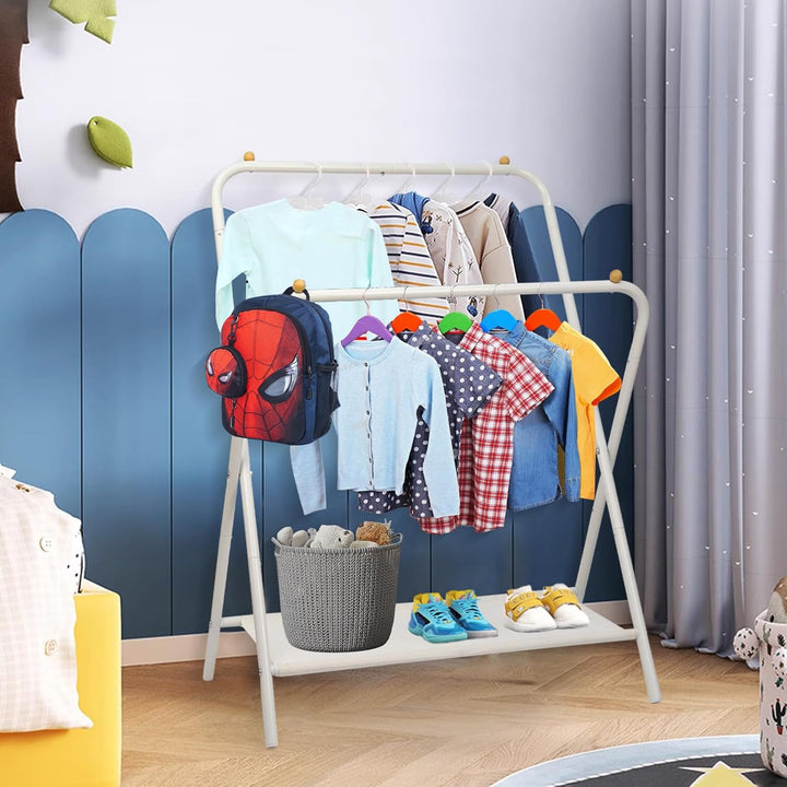 YGJT Kinder Kleiderständer, Garderobe mit Ablage & Kleiderstange für Kinderzimmer, Mädchenzimmer & S