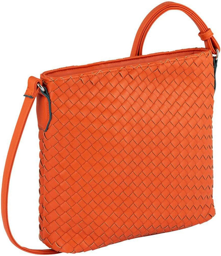 Gabor Emilia Crossbag, Damen Umhängetasche Bags, geflochtene Obermaterial in Orange., Orange