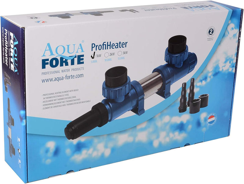 AquaForte SC517 Profi Heater Edelstahl, 1 KW, max. Teichgrösse 5 m³ , Schwarz