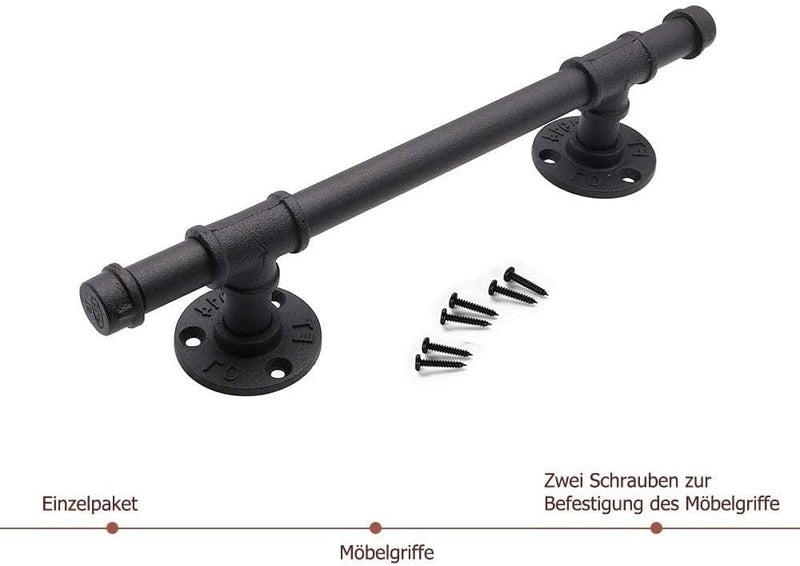 2 Stück Scheunentor Griff LONTAN Schmiedeeisen Schiebetür Handgriff Türgriff LS0503 – 360mm Ziehgrif