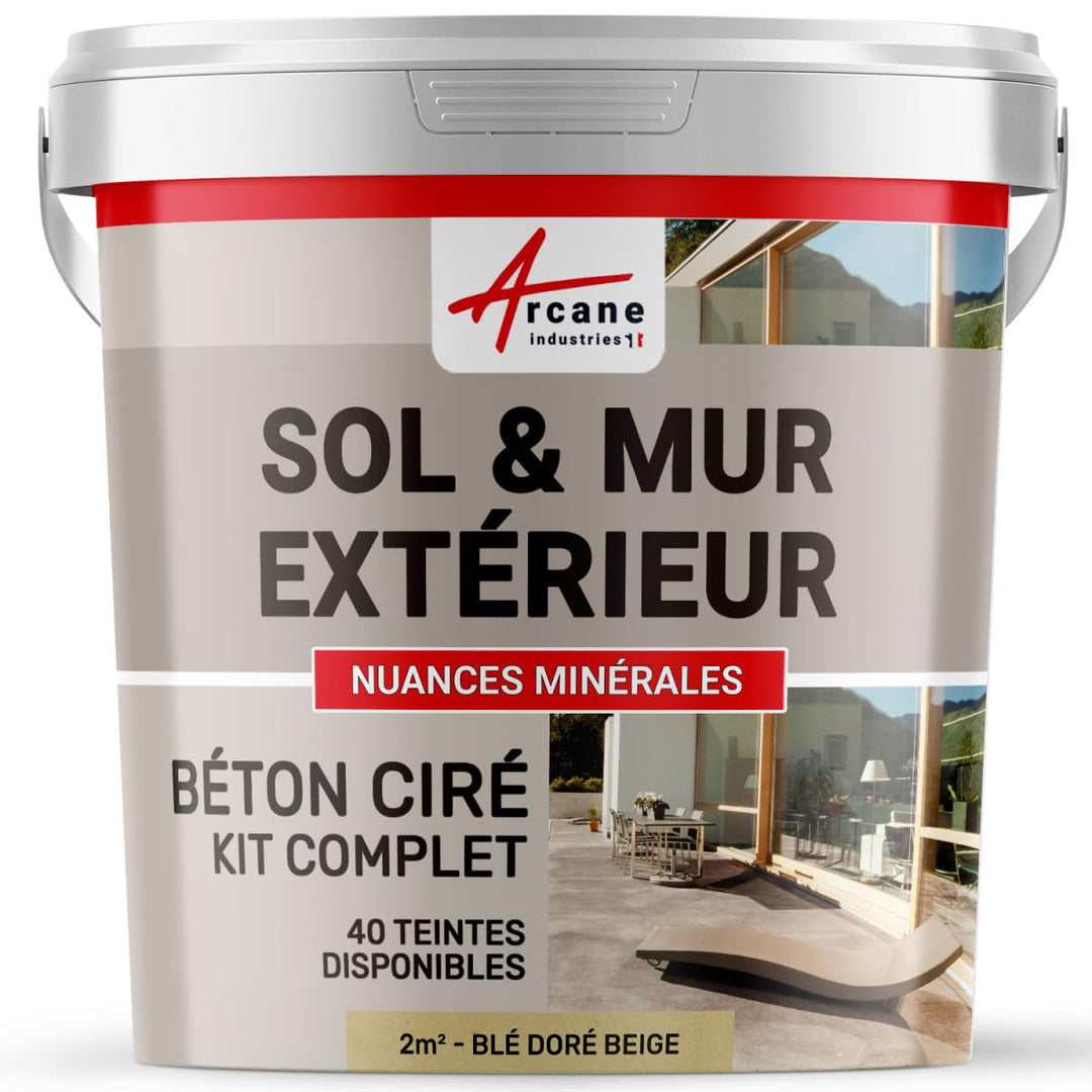 Komplettset – Béton Ciré extérieur – Arbeitsplatte – Feinputz/Sichtbeton. kit 2 m² Ble Dore - Beige,