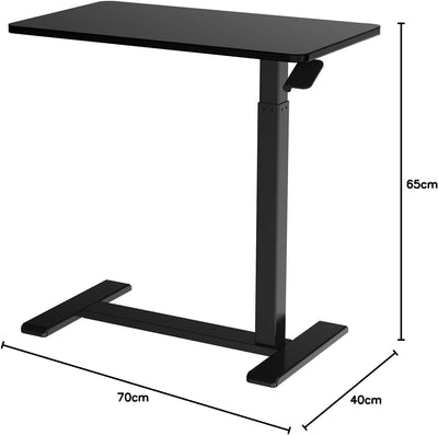 ESMART EACM-121BB 70 x 40 cm Schwarz mit Cupholder - Mobiler stufenlos pneumatisch höhenverstellbare