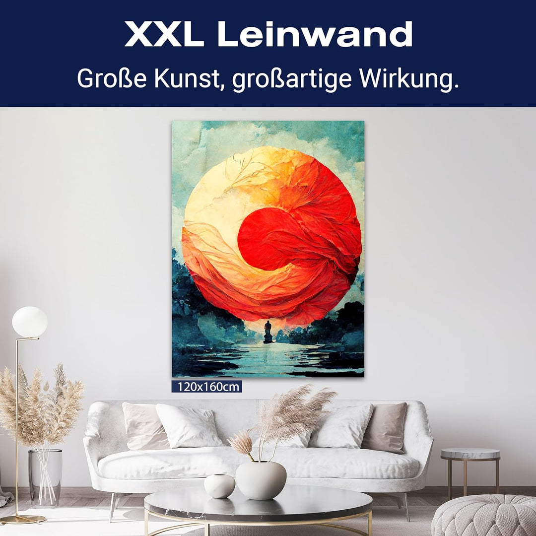 wandmotiv24 Leinwandbild Malerei, 80x60cm, Hochformat, Landschaft, Fantasy, Deko, Bilder auf Leinwan