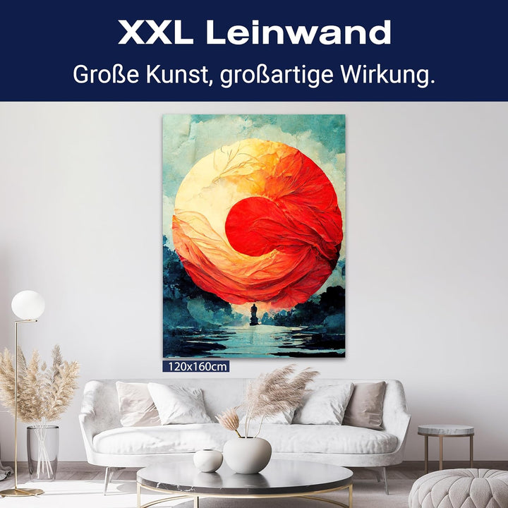 wandmotiv24 Leinwandbild Malerei, 80x60cm, Hochformat, Landschaft, Fantasy, Deko, Bilder auf Leinwan