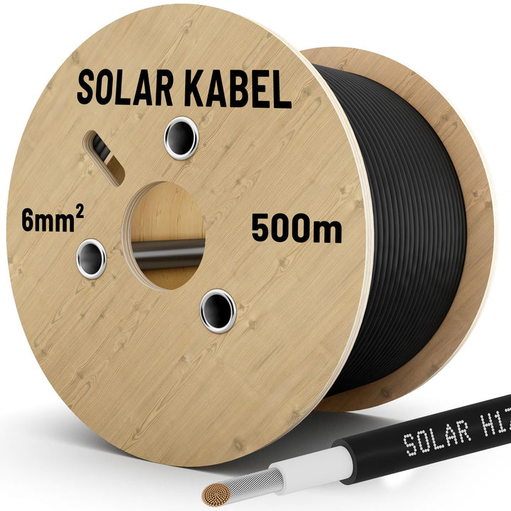 HB-DIGITAL 500m Solarkabel H1Z2Z2-K TÜV Rheinland geprüft 6mm2 UV-beständig flexibel PV Kabel Reines