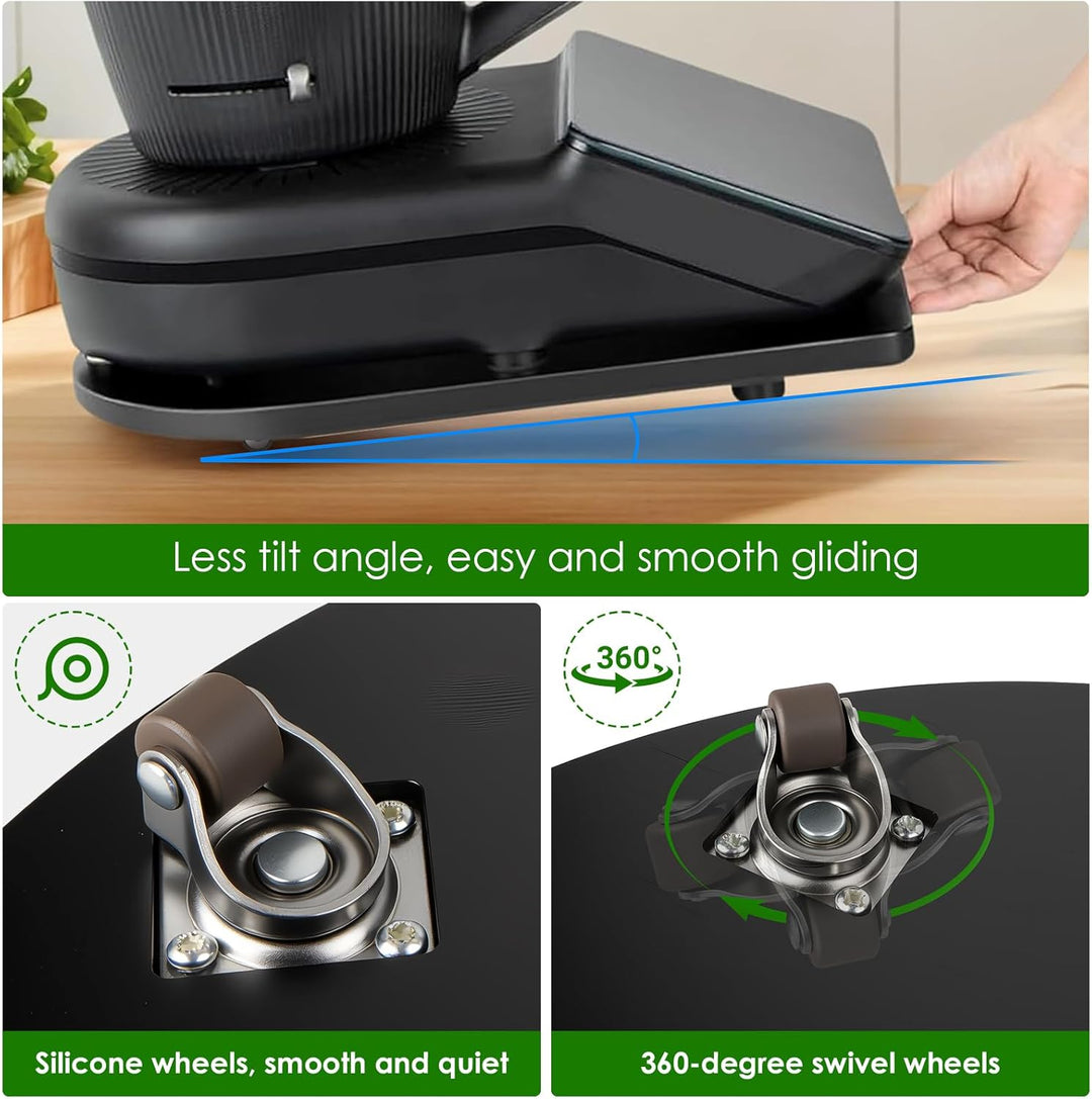 Gleitbrett für Thermomix TM7 Zubehör – Mit 360° Rollen & Gummifüssen, Leicht zu Bewegen & Stabil, Sc