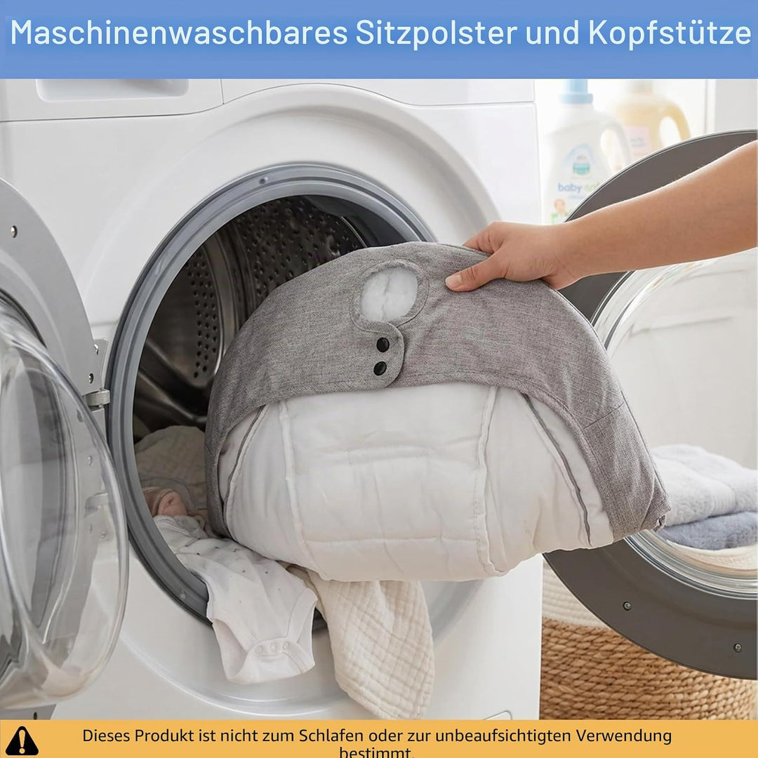 Elektrische Babywippe für Säuglinge bis 9 kg, klappbar, mit Fernbedienung & Bluetooth, Timer-Funktio