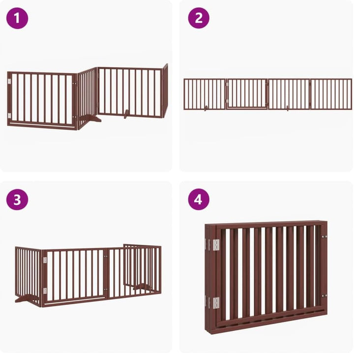 vidaXL Hundetor 6-TLG., Hundegitter Faltbar mit Tür Stützbeine, Schutzgitter für Wohnzimmer Küche Tr