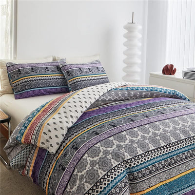 Bettdecke 155x220 Ganzjahresdecke 4 Jahreszeiten Bohemian Sommer Winter Bunt Blumen Muster Sommerdec