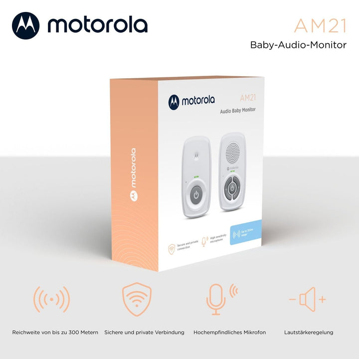Motorola Nursery AM21/MBP21 Babyphone Audio - Digitales Babyfon mit DECT-Technologie zur Audio-Überw