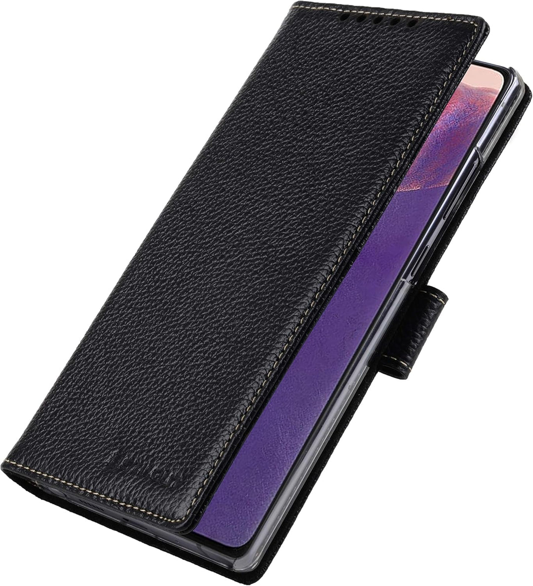 STILGUT Talis kompatibel mit Samsung Galaxy Note 20 Hülle mit Kartenfach aus Leder, Wallet Case, Han