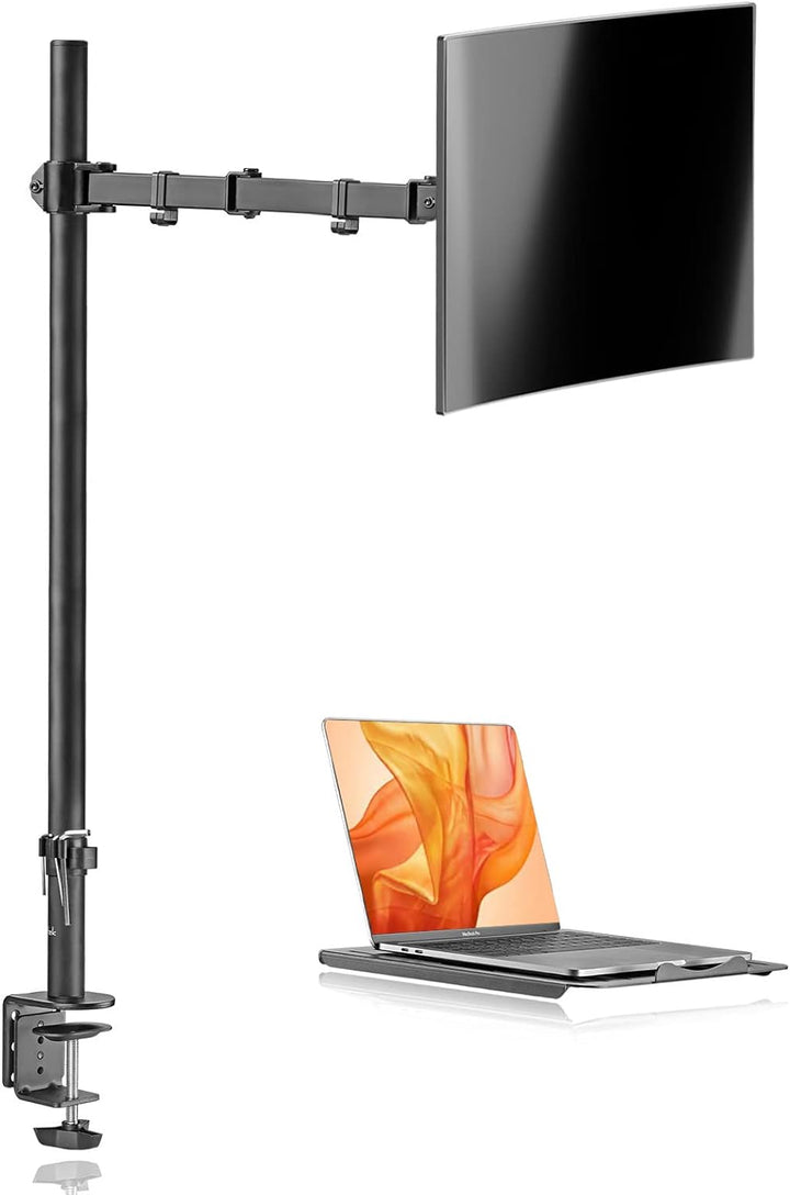 suptek Monitor Arm mit Laptop Halterung, Volleinstellbar für 13-27 Zoll LCD LED Bildschirm bis zu 17