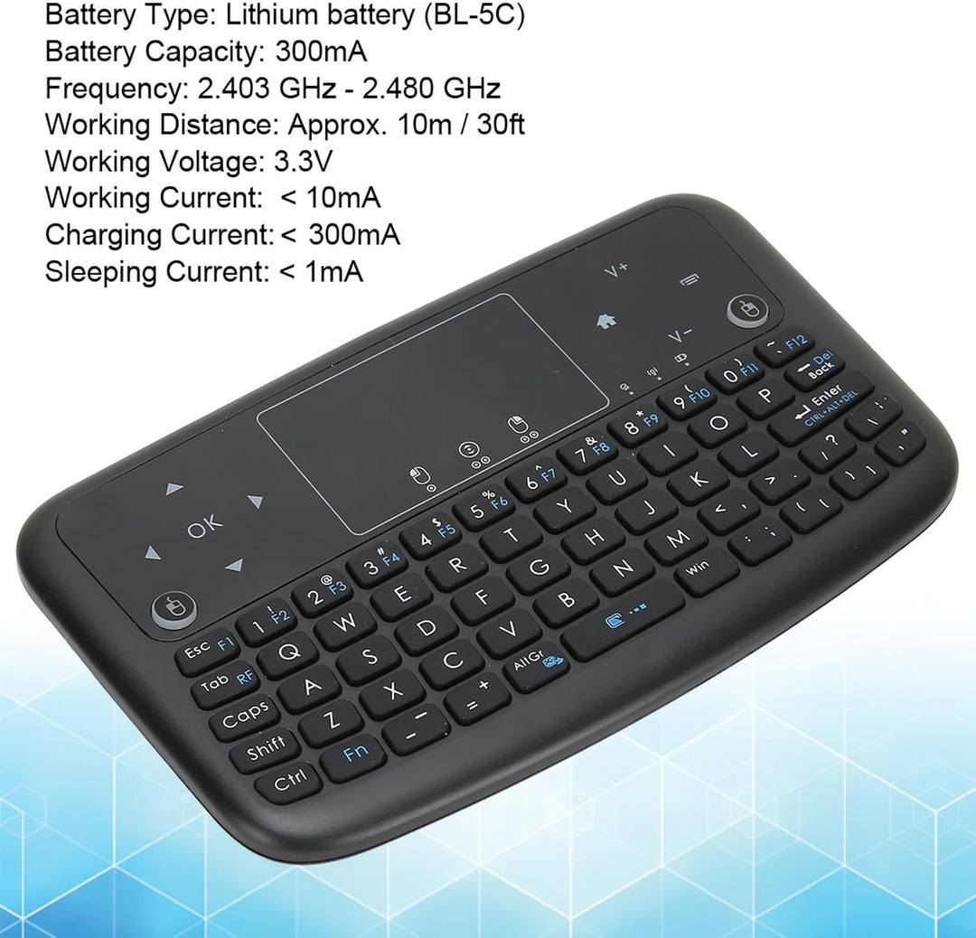 Denash 2,4 GHz Wireless-Tastatur, Hintergrundbeleuchtung Touchpad-Tastatur Fernbedienung Maus-Tastat