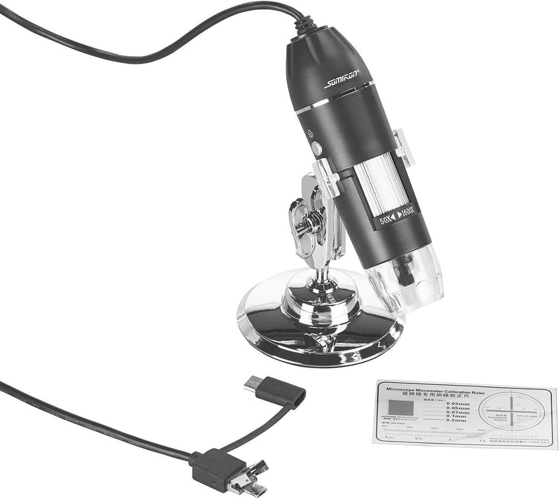 Somikon Digitalmikroskop: Digitales USB-Mikroskop mit Kamera & Ständer, 1.600-fache Vergrösserung (M