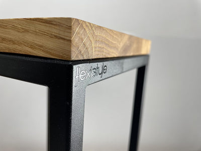 FLEXISTYLE Konsolentisch schwarz Metall Holz Eiche Industrial LOFT Design (20x80x20 EIN Regal), 20x8