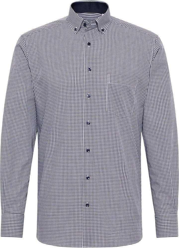 ETERNA Herren Popeline Hemd MODERN FIT 38 Kragen / 67 Ärmel Navy, 38 Kragen / 67 Ärmel Navy
