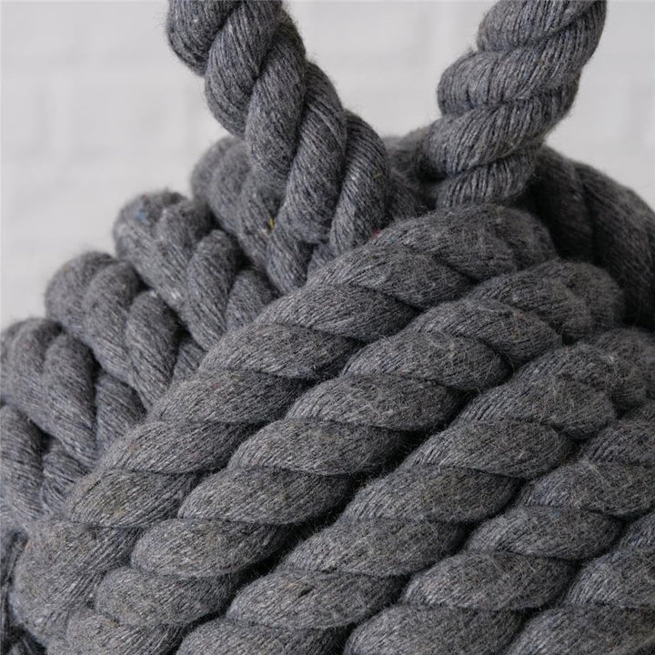 Boltze Türstopper Set Jute Knoten Natur Strick Kugel Stoff Boden 1,5 kg Gewicht mit praktischer Schl