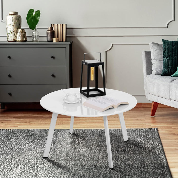 Beistelltisch Metall, Garten Beistelltisch Rund, Sofatisch Kaffeetisch & Couchtish mit Verstellbarer