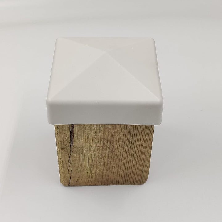 10 Stück Zaun Pfostenkappe 90 mm Pyramide Abdeckkappe cremeweiss für Pfosten 9 x 9 cm (UV stabilisie