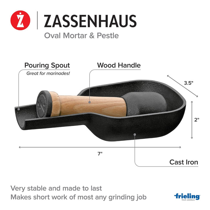 Zassenhaus KP0000076097 Gusseisen Gewürzmörser, Holz,