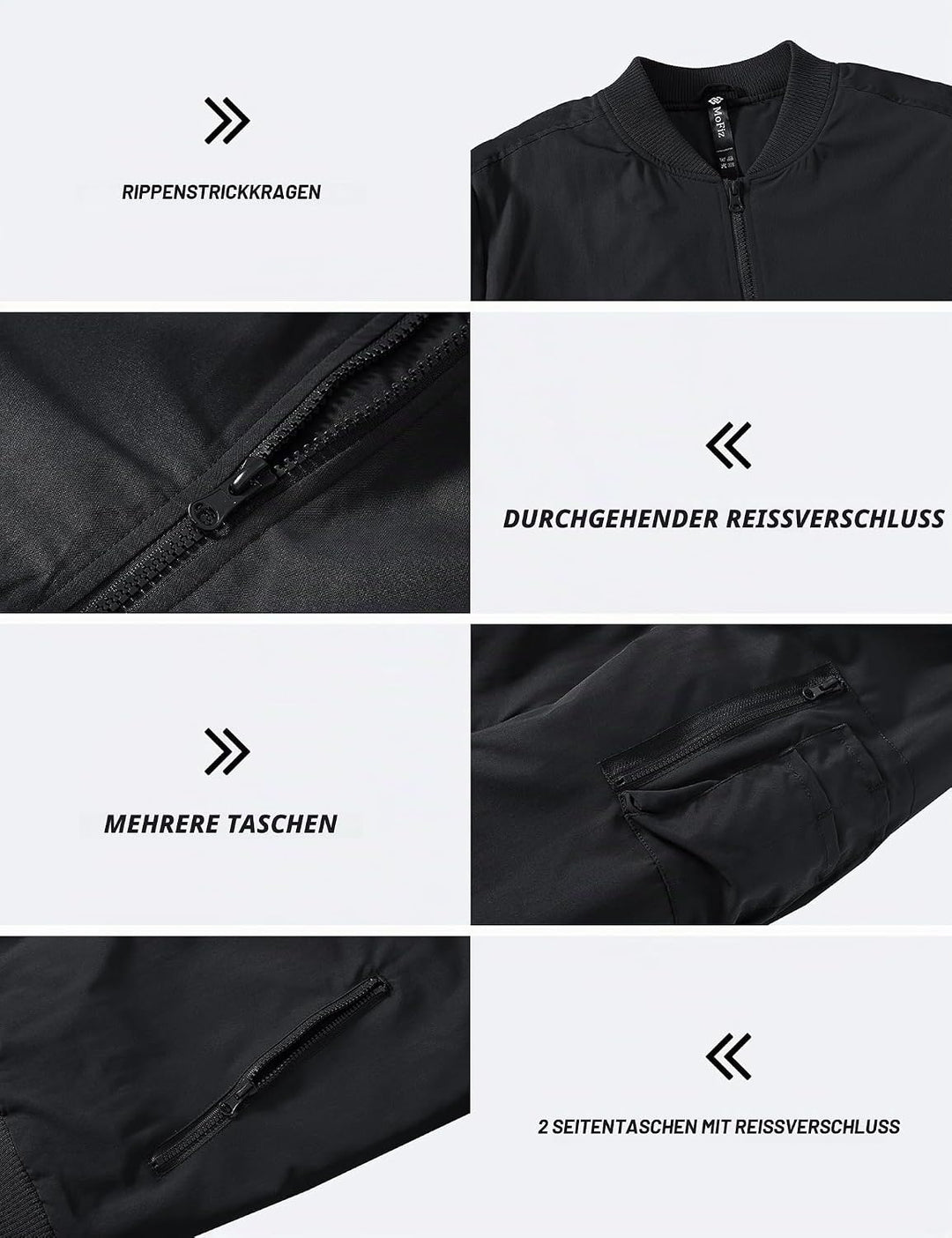 MoFiz Bomberjacke Herren Warm Gefüttert Winterjacke Übergangsjacke US Fliegerjacke Militär Bomber St