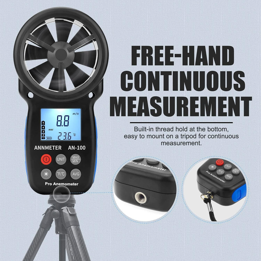 AIOMEST AI-100 Digital Anemometer, Windmesser Windmessgerät Handheld, Windmesser CFM Wind Speed Mete