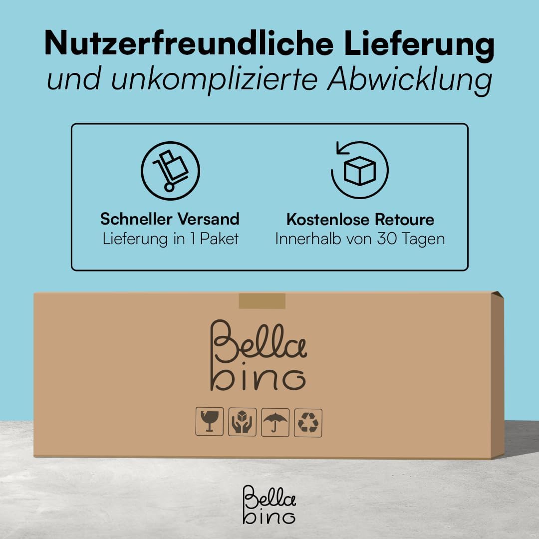 Bellabino Drina Rausfallschutz – Bettschutzgitter 150 cm Beige – Bettgitter höhenverstellbar 69-99 c