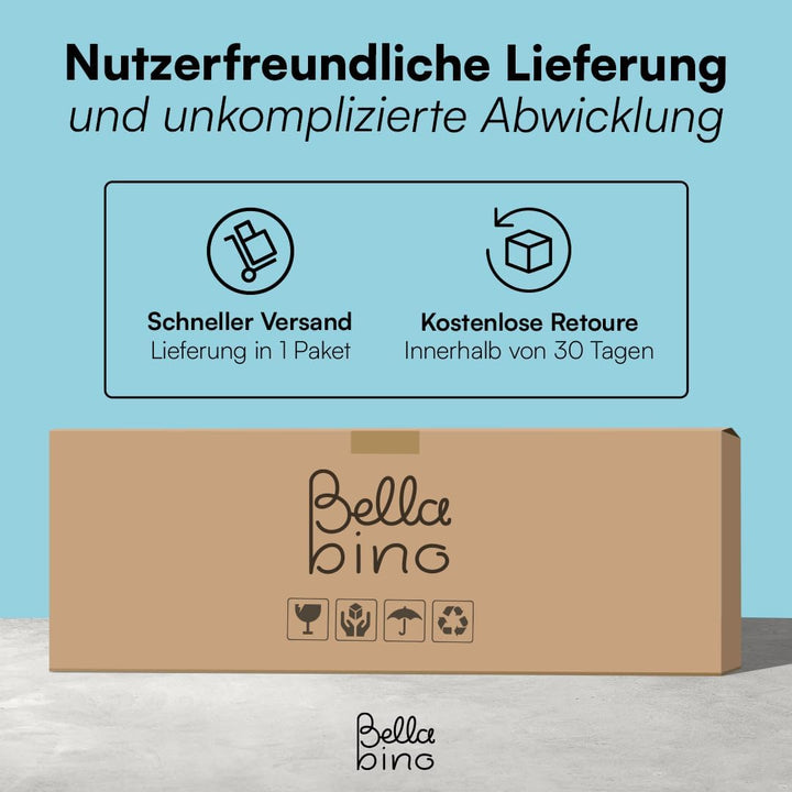 Bellabino Drina Rausfallschutz – Bettschutzgitter 150 cm Beige – Bettgitter höhenverstellbar 69-99 c